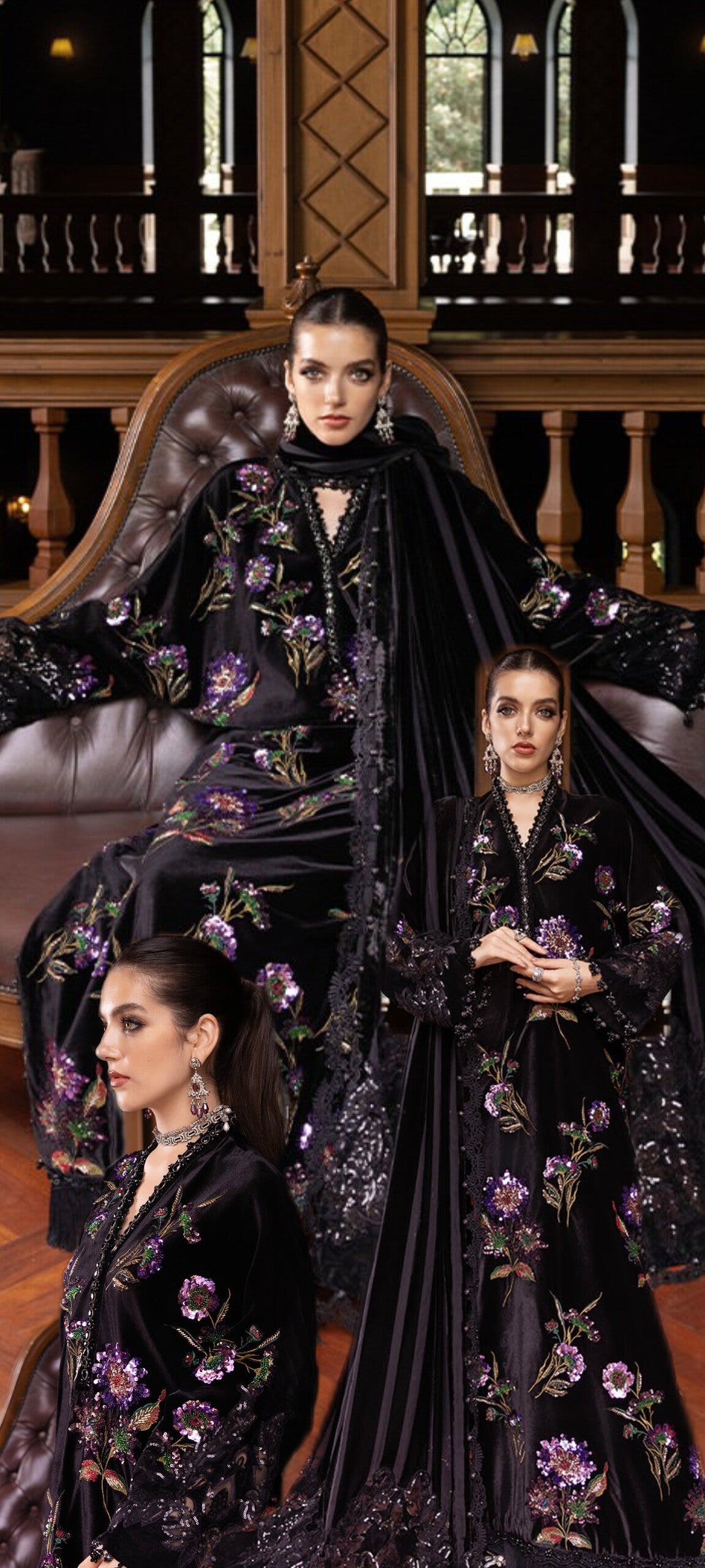 Buy 3Pc Twin Sequence Black Lawn Online at Shopping Karado - Premium Quality Unstitched Suit