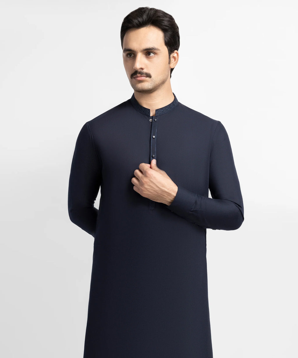 midnight blue semi-formal kameez shalwar