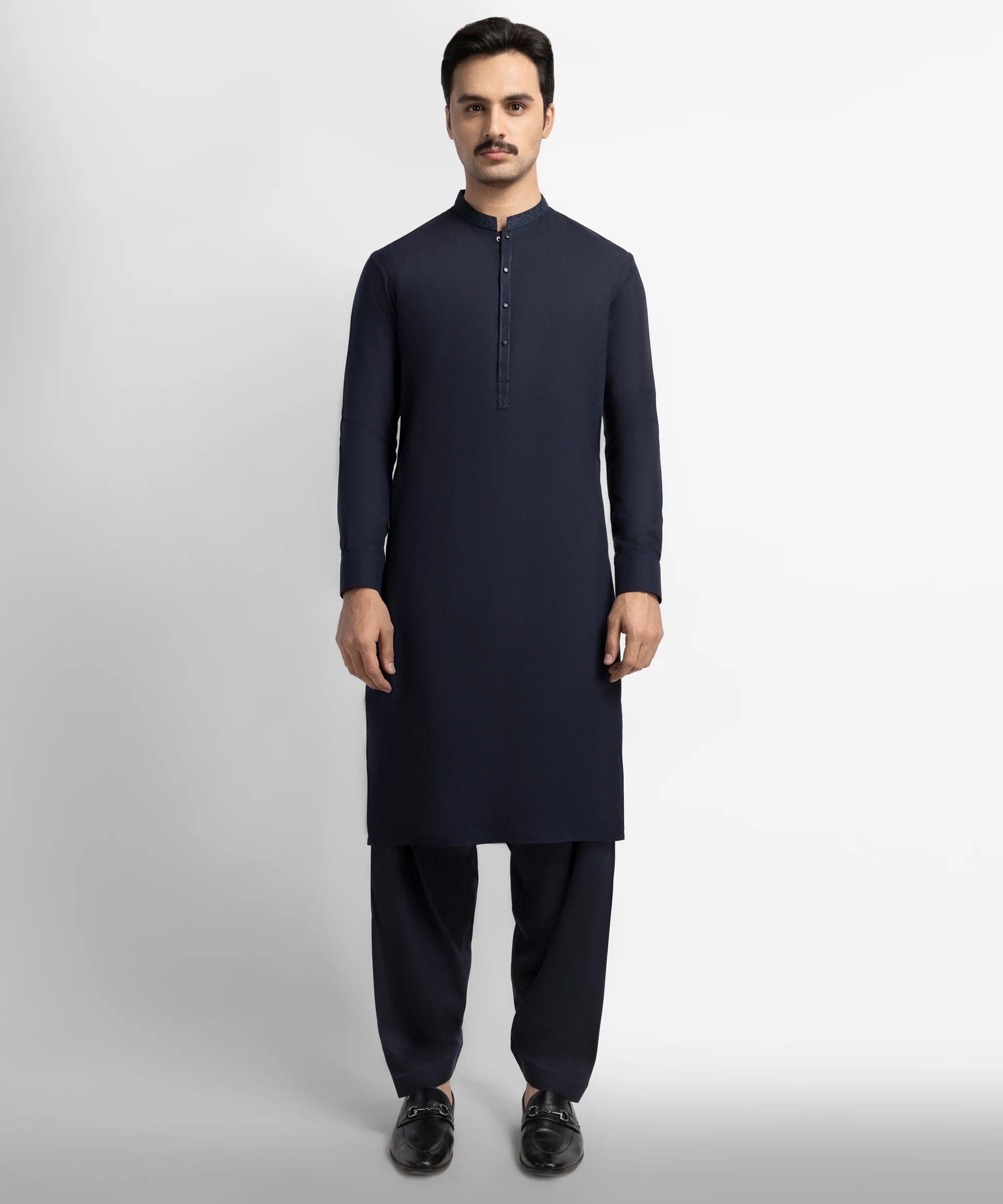 midnight blue semi-formal kameez shalwar