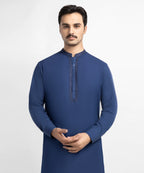 navy blue semi-formal kameez shalwar