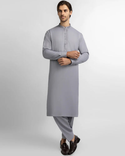 light grey semi-formal kameez shalwar