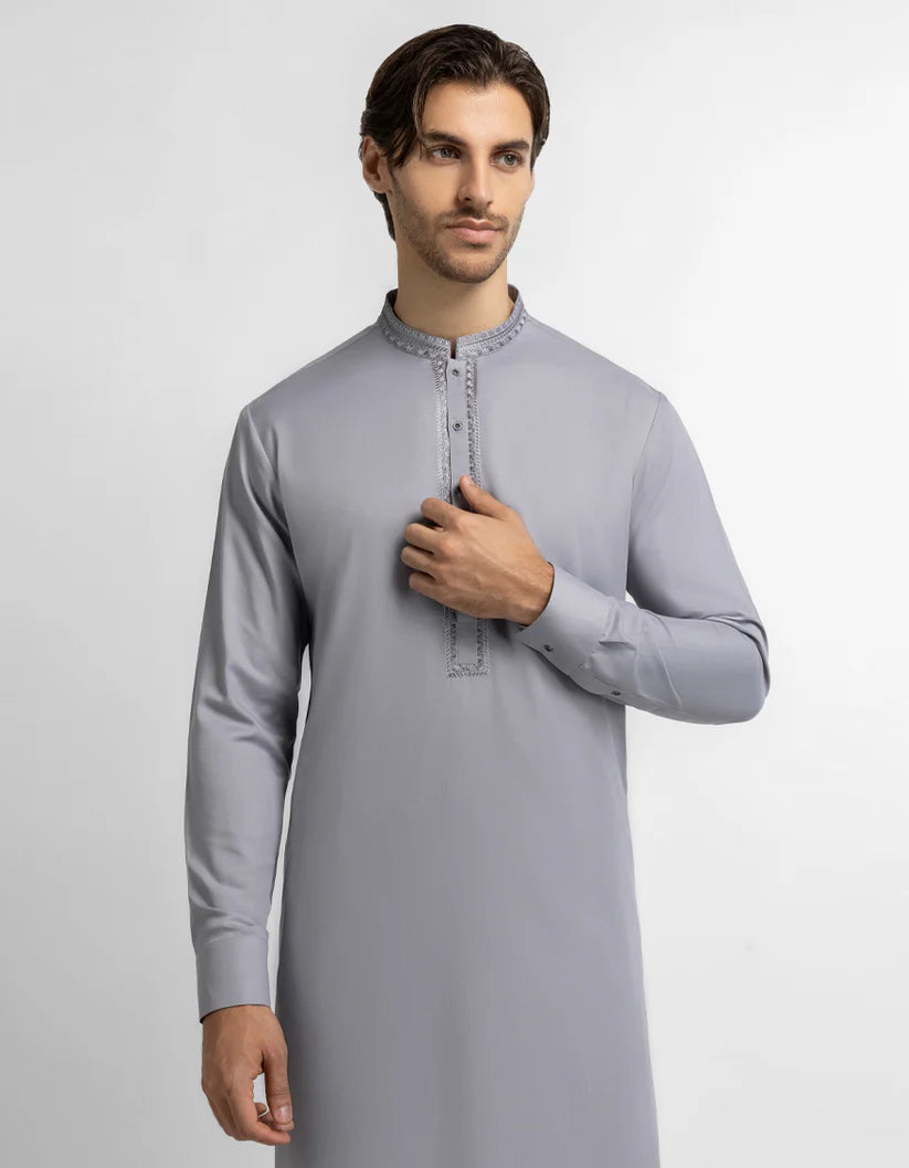 light grey semi-formal kameez shalwar