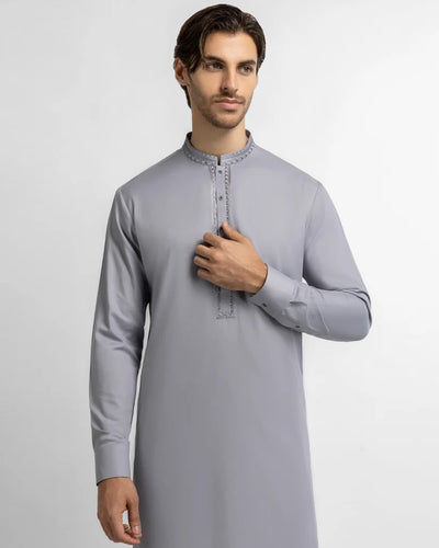 light grey semi-formal kameez shalwar