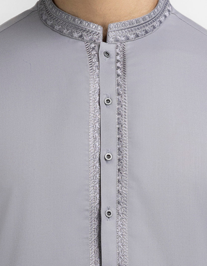 light grey semi-formal kameez shalwar
