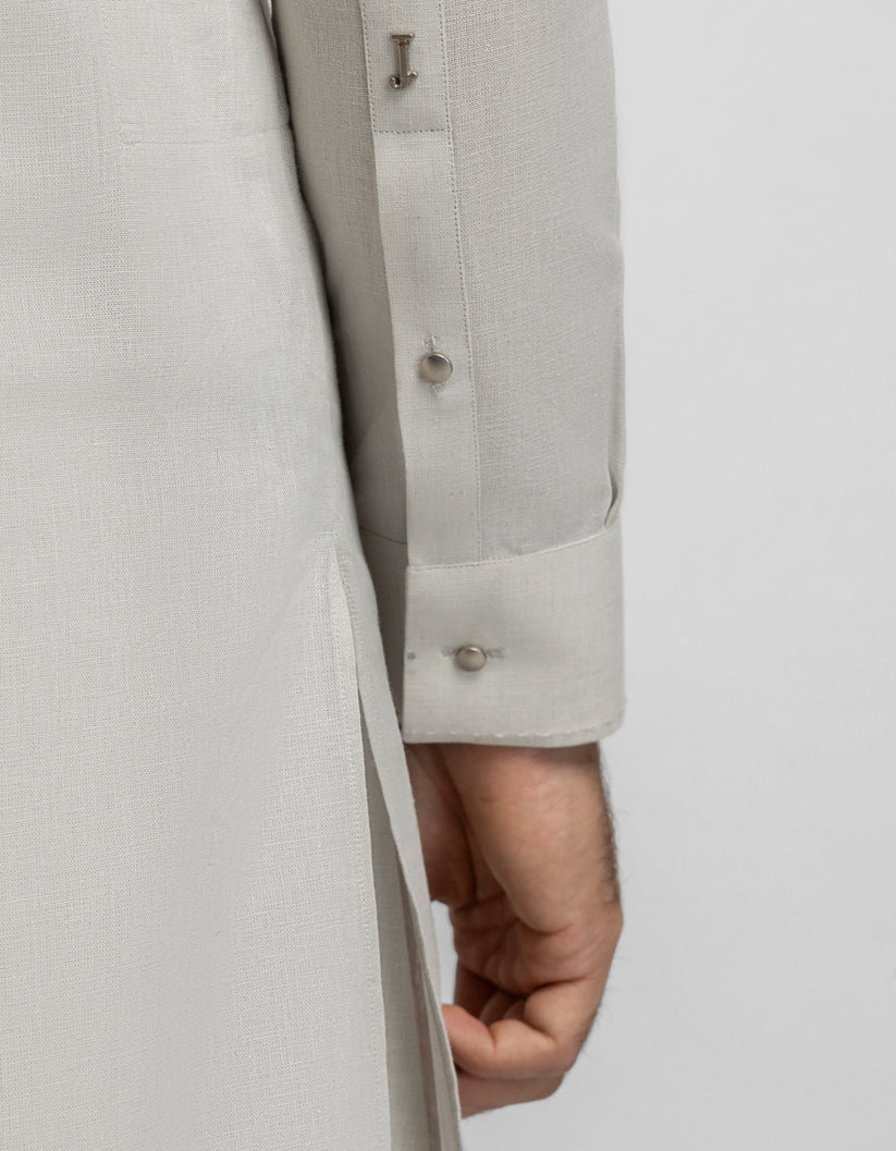 grey cotton linen plain kameez shalwar