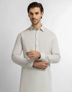 grey cotton linen plain kameez shalwar