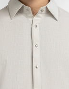 grey cotton linen plain kameez shalwar