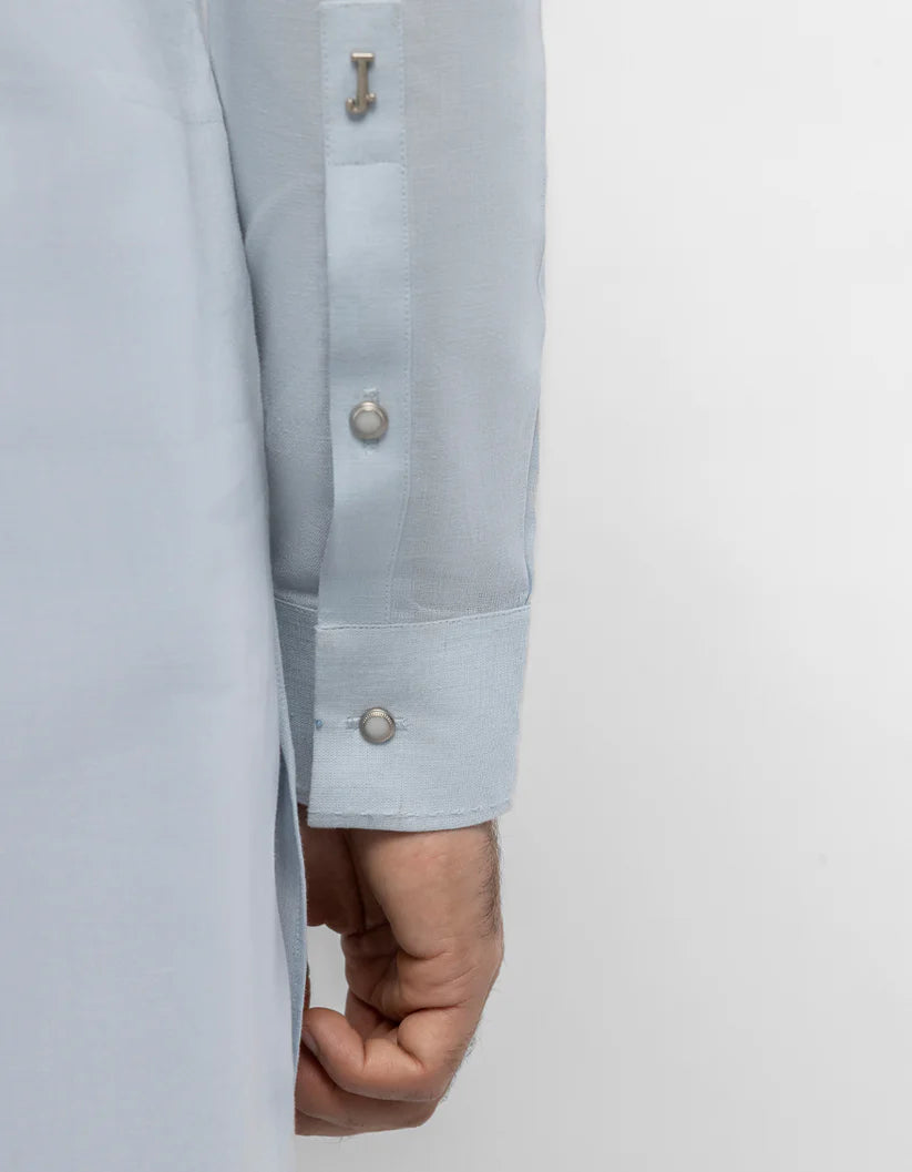 blue cotton linen plain kameez shalwar