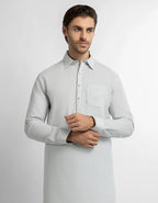green cotton linen plain kameez shalwar