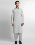 green cotton linen plain kameez shalwar