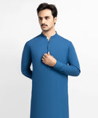 electric blue casual kameez shalwar