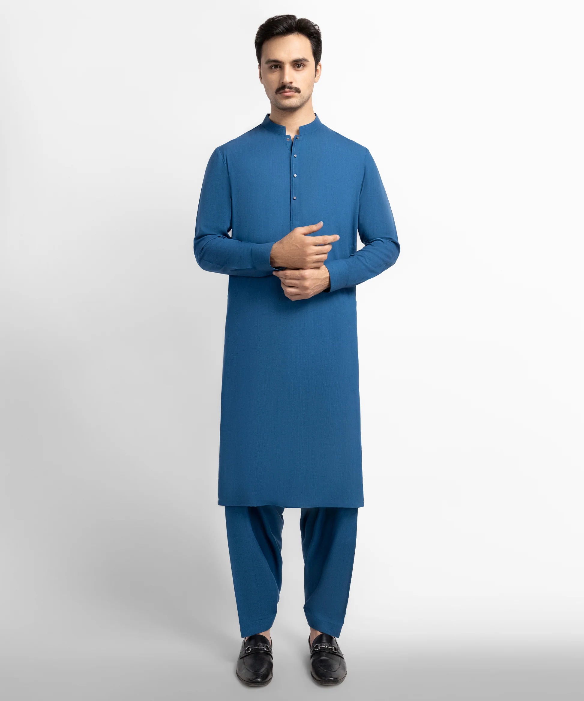 electric blue casual kameez shalwar