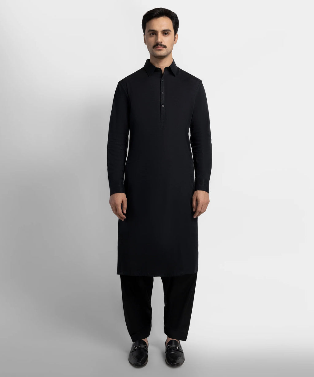 black cotton casual kameez shalwar