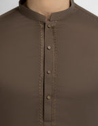 brown semi-formal kameez shalwar