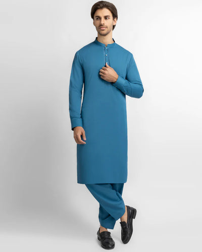 turquoise semi-formal kameez shalwar