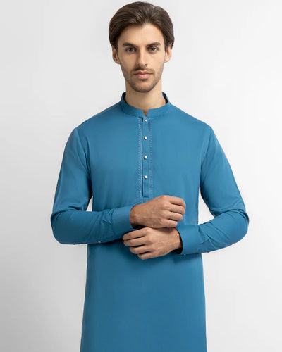turquoise semi-formal kameez shalwar