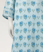 sky blue lawn printed stitched 3pc