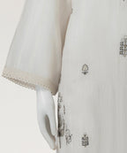 white dobby embroidered stitched 3pc