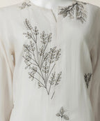 white dobby embroidered stitched 3pc