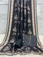 Jhumka Kataan Silk Suit - Black - Buy Online at Shopping Karado