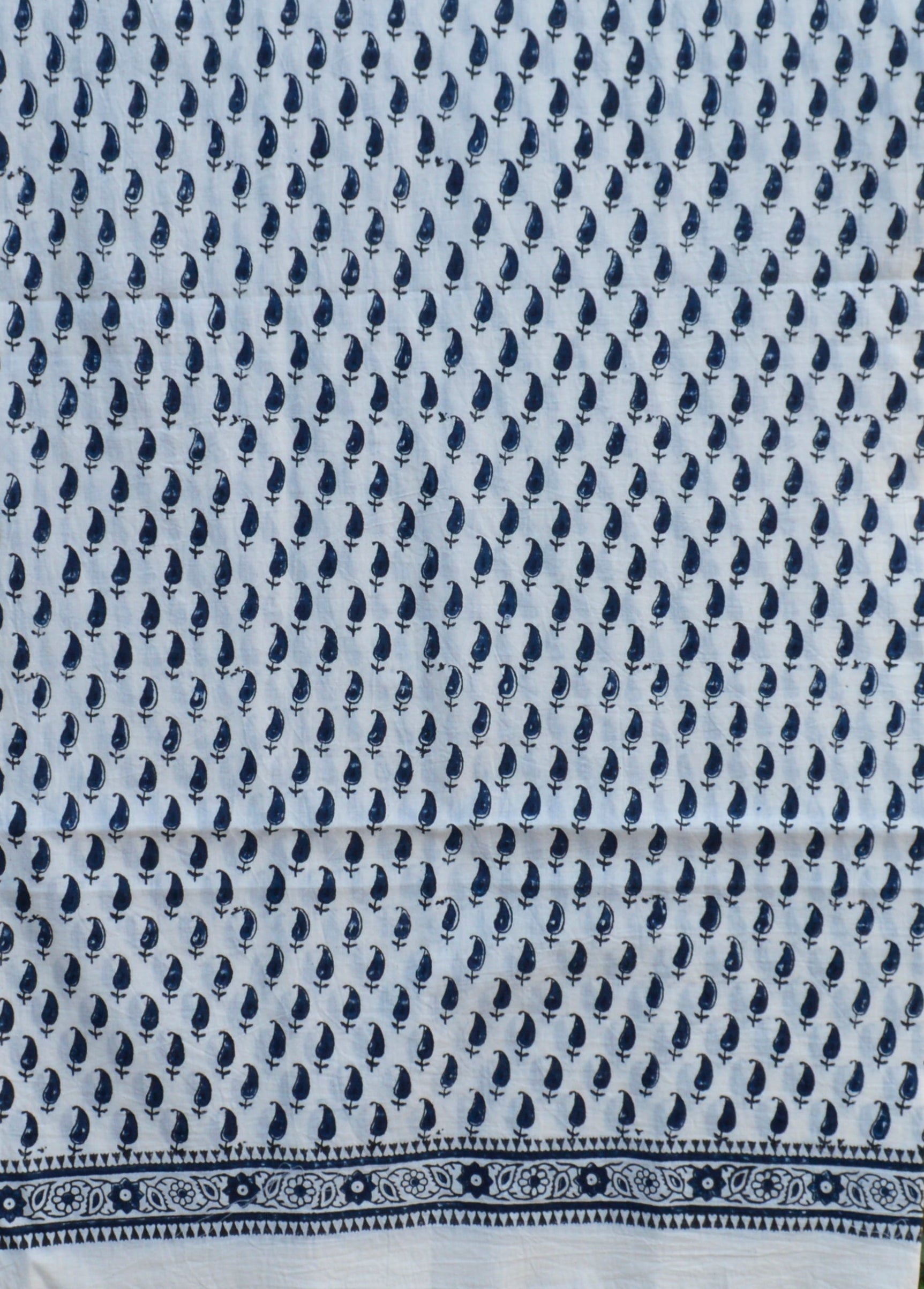 Kerry Dark Blue Hand Block Printed Cotton Shirt/Kurta – Traditional Elegance