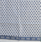 Hand Block Printed Lotus Tinny Blue Kurta – Unstitched Lawn Fabric