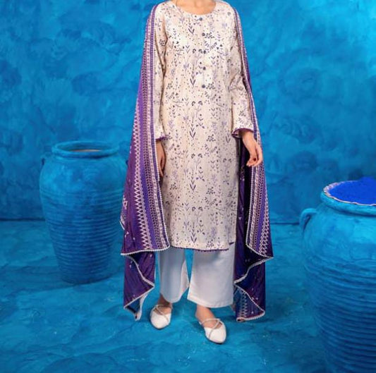 3PCS UNSTITCHED LAWN