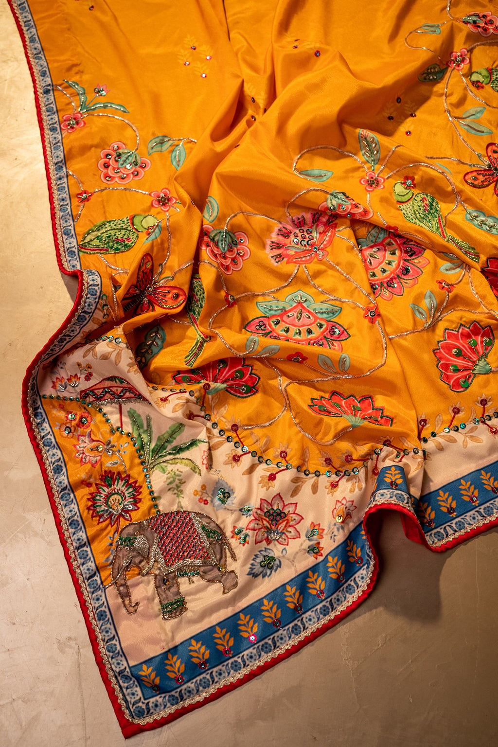 Vashah Poshaq Shawl - Hand Embroidered Raw Silk Shawl - Shopping Karado