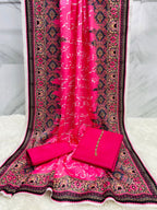 Manzil Kataan SIlk Suit - Pink - Buy Online at Shopping Karado