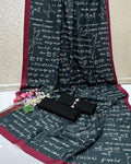 Math Kataan SIlk Suit - Black - Buy Online at Shopping Karado