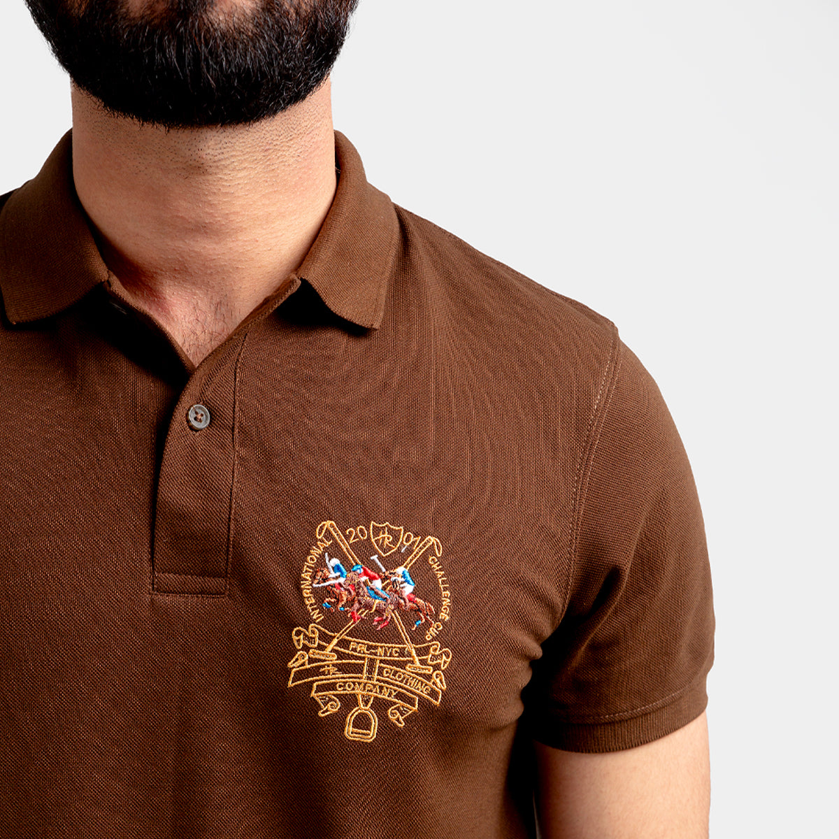 Men'S Polo T-Shirt Brown Tsh-5546 - Brown - View 3