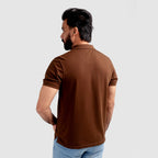 Men'S Polo T-Shirt Brown Tsh-5546 - Brown - View 4