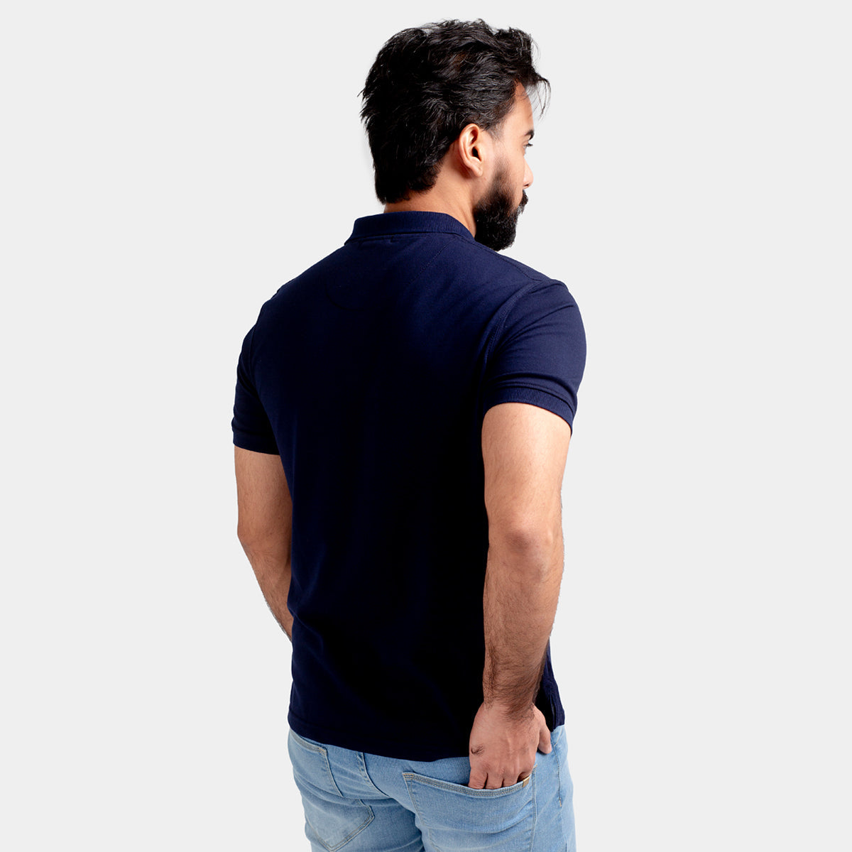 Men'S Polo T-Shirt Navy B Tsh-5546 - Navy - View 4