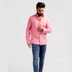 Men's Casual Textured Shirt - Pink Shc-1968 - Pink - View 1
