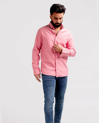 Men's Casual Textured Shirt - Pink Shc-1968