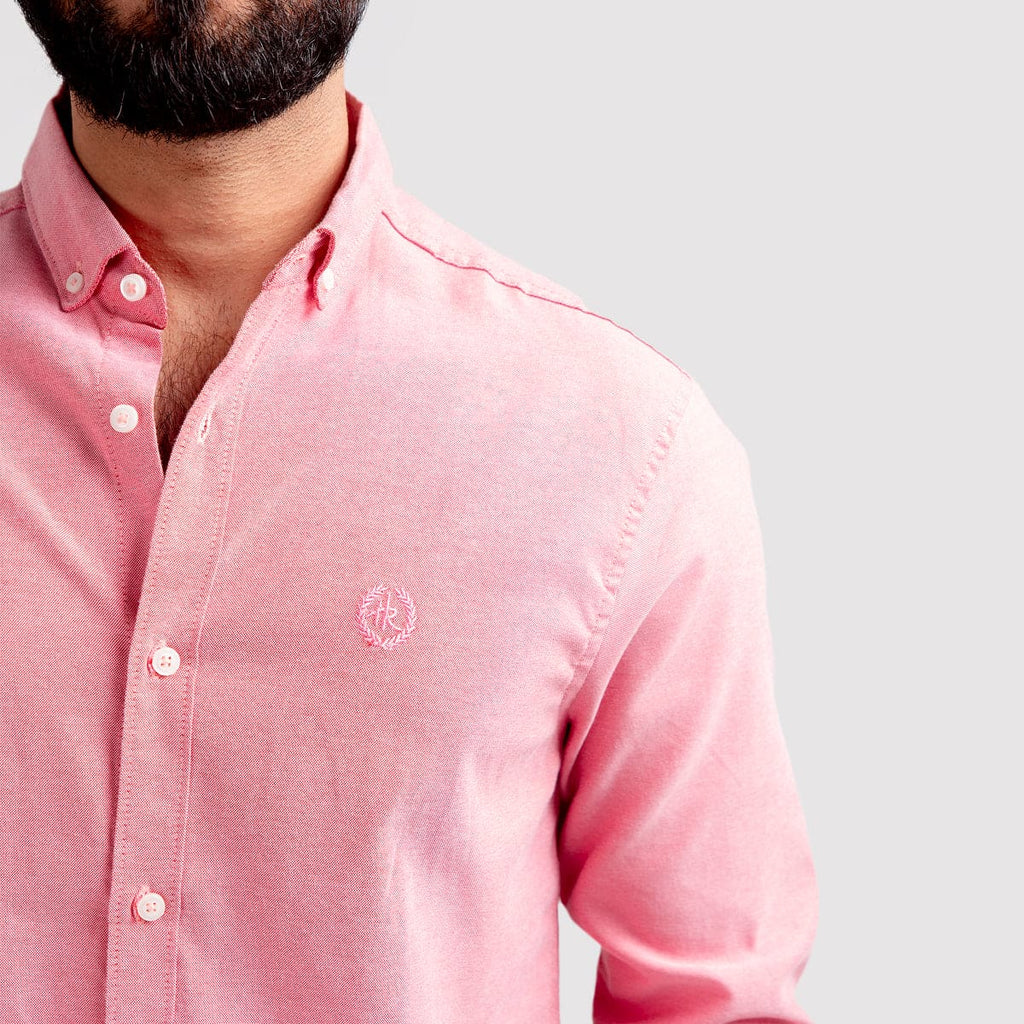 Men's Casual Textured Shirt - Pink Shc-1968 - Pink - View 3