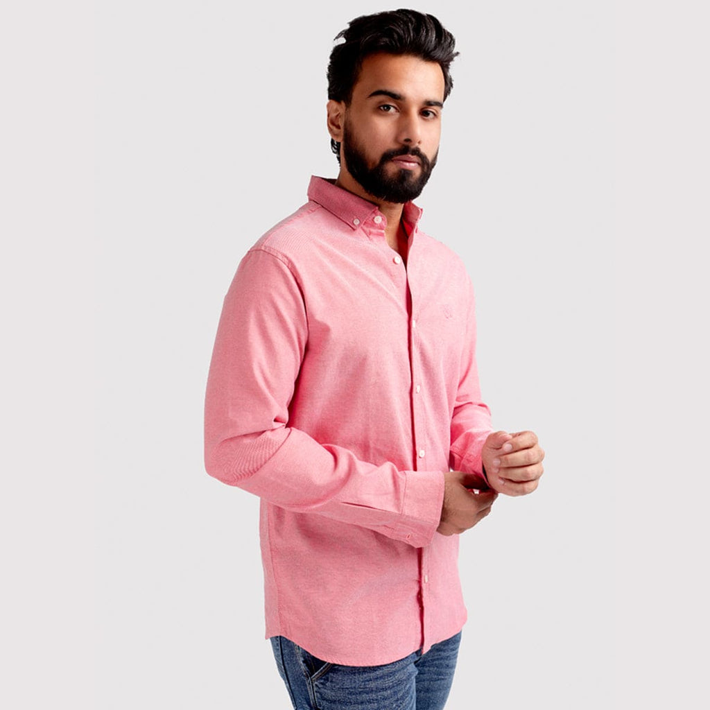 Men's Casual Textured Shirt - Pink Shc-1968 - Pink - View 2