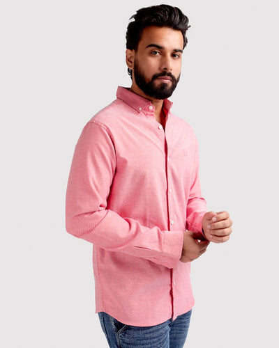 Men's Casual Textured Shirt - Pink Shc-1968