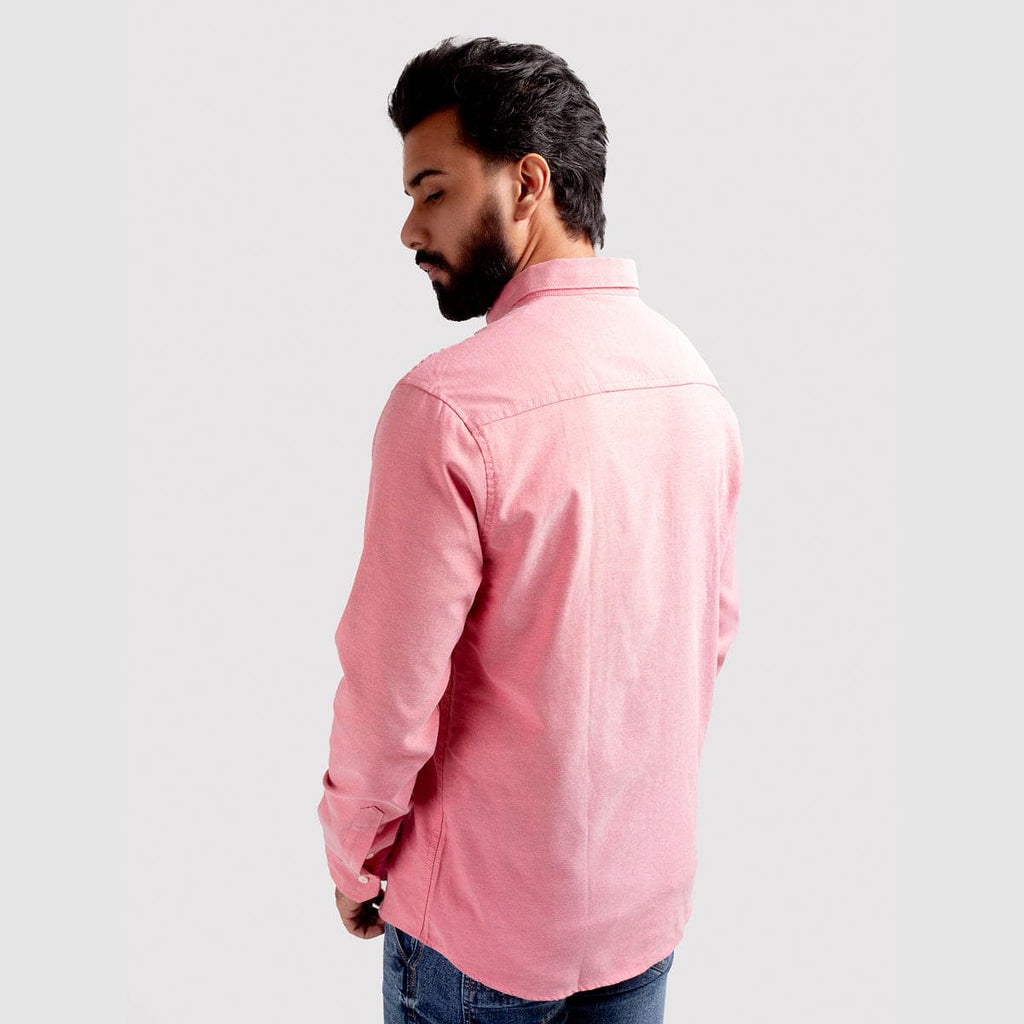 Men's Casual Textured Shirt - Pink Shc-1968 - Pink - View 4