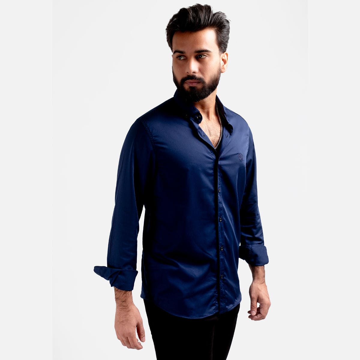 Men's Casual Shirt - Navy Shc-1976 - Navy - View 3