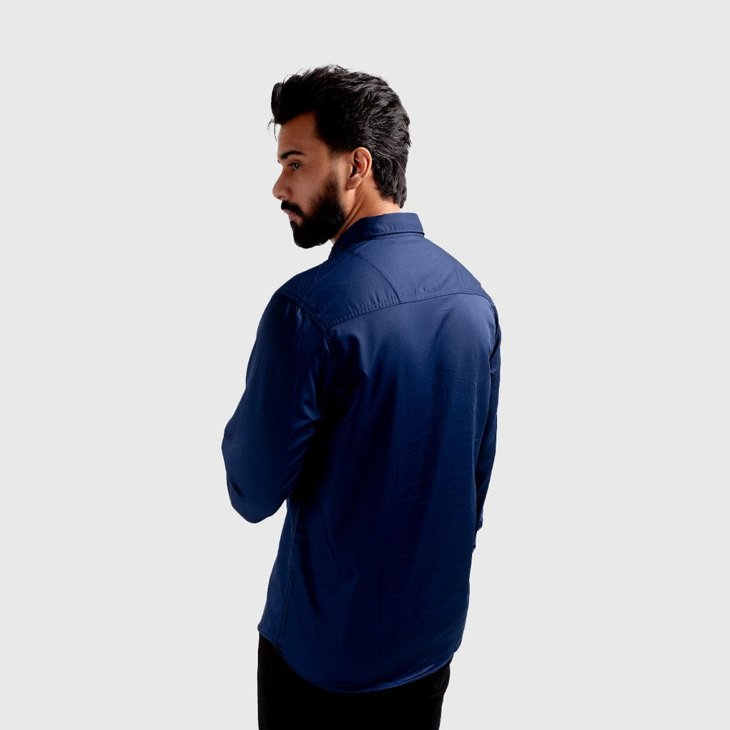 Men's Casual Shirt - Navy Shc-1976 - Navy - View 4