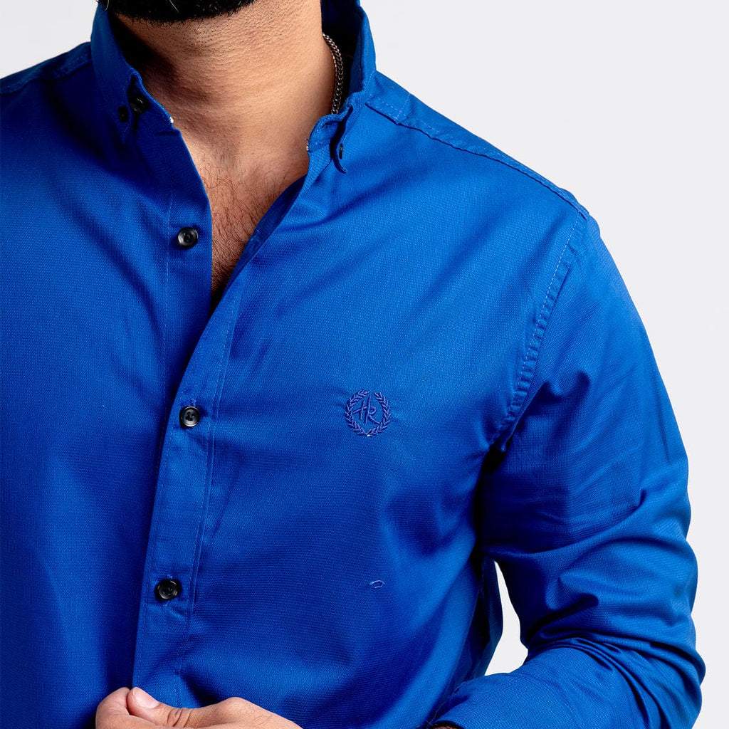Men's Casual Shirt - Blue Shc-1976 Strech Fabric - Blue - View 2