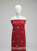 Organic Dye Hand Block Printed Ajrak Design Dress – Red Heart Two-Piece Cotton (Shirt & Dupatta)