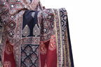 Organic Dye Hand Block Printed Ajrak Chaadar – Multi Blocks Design | Cotton Ajrak Chadar