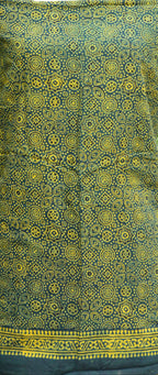 Organic Dye Ajrak Design Dress – Hand Block Printed Green Two-Piece Cotton Set