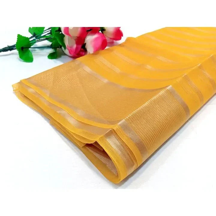 SastaaE Organza Lining Duppatta - White - shoppingkarado.com