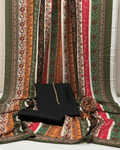Phool Stripe Kataan Silk Suit - Default Title - Buy Online at Shopping Karado