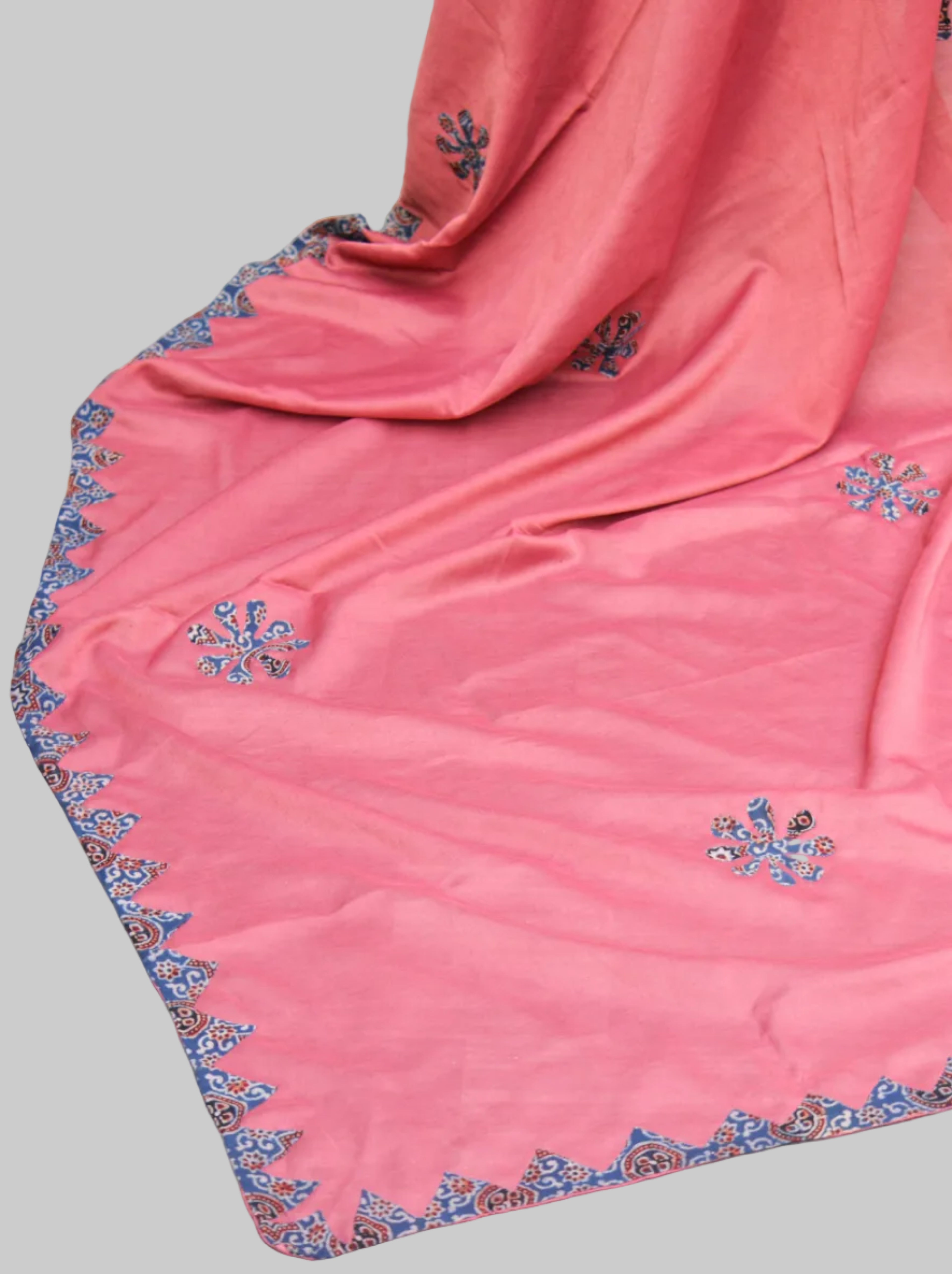 Pink Belacan Ralli Appliqué Sindhi Chadar – Handmade by Rural Artisans