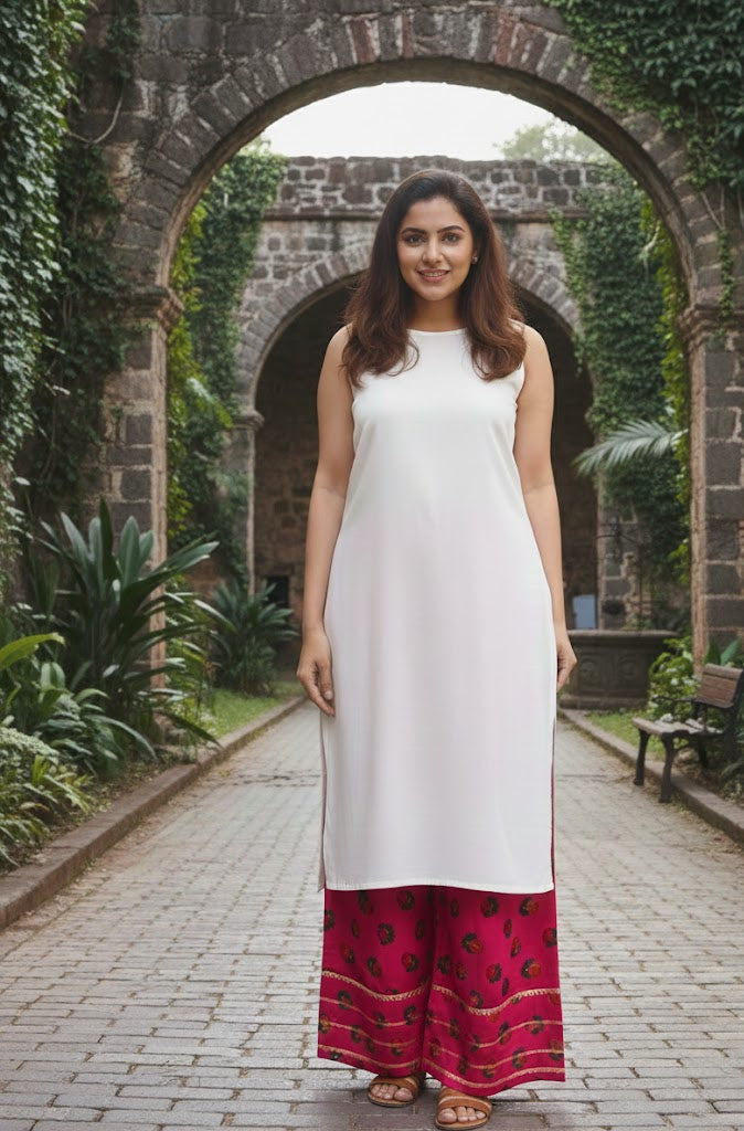 Marina Cheent Fabric Plazo with Gotta Patti Detailing
