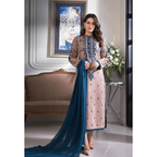 Buy SastaaE 3 Piece Unstitched Embroidered Dress on Lawn Cotton fabric along with Chiffon Embroidered Dupatta Default Title Online - Shopping Karado